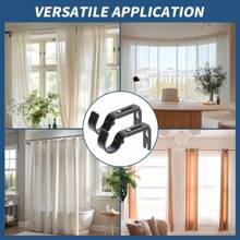 4pcs Heavy Duty Curtain Rod Brackets, Adjustable Metal Hardware Fit 1 Inch Rod, Universal For Living Room & Bedroom, Anti-Rust Wall Supports (Include Expansion Bolts) Gifts Birthday Graduation