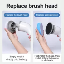 9 合 1 电动清洁刷，高速旋转，强力清洁，长柄拖把带伸缩杆，家庭、厨房和浴室清洁工具 - 查看 6