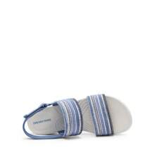 Women Low Wedge Walking Sandals 1.5-Inch Wedge Heel Lightweight Soft Footbed Flat Sandals Comfortable Indoor Outdoor EVA Outsole Shoes - 藍色 - 查看 6