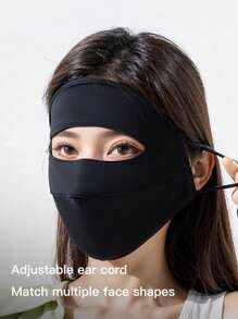 GOLOVEJOY 1pc Summer New Full Face Sun Protection Mask, Ice Cooling Breathable UV-Proof Mask, Solid Color Elegant Face & Eye Shade, Unisex, Suitable For Cycling, Driving, Hiking, Outdoor Sports