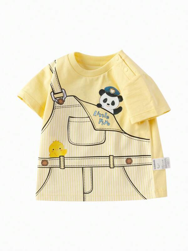 Balabala Baby Boys' Cute Short-Sleeve Tee, Playful Summer Top