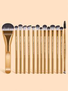 MAANGE 14pcs Professional Soft Long Aluminum Tube Makeup Brush Set,Eyelash Brush,Eyeshadow Brush, Eyebrow Brush, Blending Brush,Lip Brush,Highlight Brush,Concealer Brush,Makeup Brush For Powder Liquid Cream,For Daily Use And Travel,Makeup Accessories Gifts For Friends ﻿ ﻿ ﻿ ﻿ ﻿ - 金色 - 查看 4