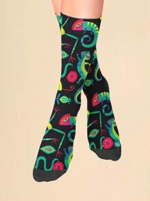 1 Pair Of Women's Crew Socks,Long Socks,White Socks,Black Socks,Women Socks,Cute Socks,Girls Socks,Short Socks, That Absorb Moisture And Sweat, Are Soft,Breathable, Moisture Wicking, Sweet, And Cute. They Can Be Worn For Home, Office, Leisure, And All Seasons. Colors Are Random