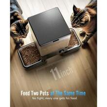 Automatic Cat Feeder With 5G WiFi, Automatic Cat Food Dispenser For 2 Cats, Dogs,  Small Pets, 20 Cups/5L Timed Dry Food Dispenser With APP Control
