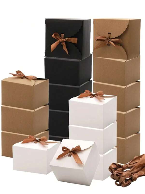 10 Pack Gift Boxes Holiday Gift Boxes With Ribbon Paper Gift Wrap Bags Christmas Party Gift Wrap Home Decoration