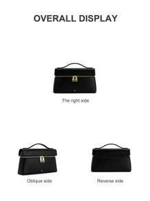 Geantă în stil retro la modă, portabilă, simplă, versatilă, pe umăr, potrivită pentru munca de birou, călătorie de afaceri, navetă, în aer liber pentru femei, în formă de cutie