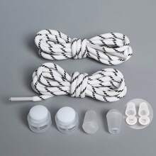 8pcs Children & Adult Fashionable Versatile Shoelace Locks, Colorful Elastic No-Tie Shoelaces, Slouchy Lace Locks, Shoes Accessories For Sneakers,Running Shoes - Multicolor - View 24