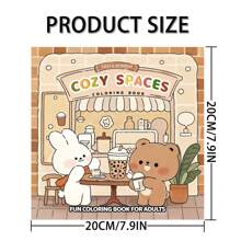 1 pieza Libro para colorear antiestrés para adultos, Tema: Patrones de espacio confortable, Nuevo lanzamiento 2025, Tamaño: 7,9*7,9 pulgadas, 24 páginas, Impresión de un solo lado, Regalo ideal para el Día de San Valentín, cumpleaños, Pascua y otras fiestas, Útil para relajarse, Día de la Madre, Regalo para mamá, Vuelta al cole, Útiles escolares