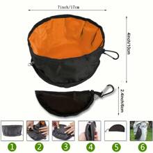 1 件可折叠狗碗，适合旅行，可折叠，便携且轻便，适合盛放食物和水（橙色）防溢出和防滑 - 适合露营/旅行