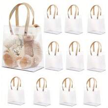 10/20pcs Festive Gift Bags With Handles - Durable Plastic, Perfect For Party Favors & Presents - Multicolor - View 2