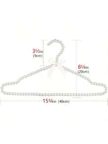 1件/2件粉色/白色40厘米塑料衣架，户外衣架，仿珍珠珠蝴蝶结防滑衣架，仿珍珠连衣裙，长裤，儿童衣架内衣架