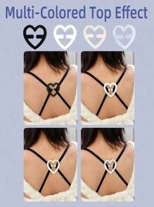 4 Pieces/Set Of Heart-Shaped Bra Buckles, Invisible Anti Slip Bra Buckle Accessories For Body Care, Suitable For Travel, Sports, Outdoor Activities, Christmas Gift Giving