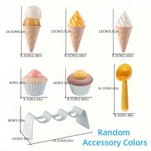 Juego de 15 piezas de soporte para conos de helado, juguetes multifuncionales para la playa y la nieve, juguetes de playa y helado, herramientas para cavar en la , estilo nórdico, 5 piezas, ideal para diversión al aire libre en verano e invierno, regalo perfecto para cumpleaños, Navidad, Halloween, Acción de Gracias - Color del accesorio aleatorio - Multicolor - Ver 14