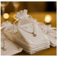 Kit 10/20/50/100 Un Saco Saquinho Organza 7x9 9x12 10x15 Branco Lembrancinhas Festa Casamento