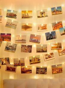 1 Set Of 1/2/3/4/5m With10/20/30/40/50 Clips (±2-3) Copper Wire Fairy Lights, Battery Operated, Home Decor Wall Bedroom Decor, Suitable For Hanging Photos, Also Applicable For Wedding Birthday Party Holiday Occasions Decor - Warm White - View 14