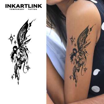  INKARTLINK 8*14cm 1张花灵草本汁纹身 纹身 15天纹身 半永久纹身 逼真假纹身 持续1-2周