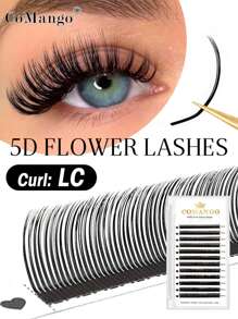CoMango 12 Rows 0.07mm Thin 5D Fairy Eyelashes, Pointed Tip Wet Eyelash Cluster Pre-Made 5D Mink Fur False Eyelashes, Suitable For Makeup Eyelash Cluster, Eyelash Cluster, Single Eyelash, False Eyelashes - LC - View 2