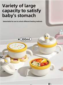 KUNT 1 件装 PPSU 婴儿食物碗 婴儿米糊碗 带注水恒温 防滑吸盘碗 婴儿餐具 - 彩色 - 查看 1