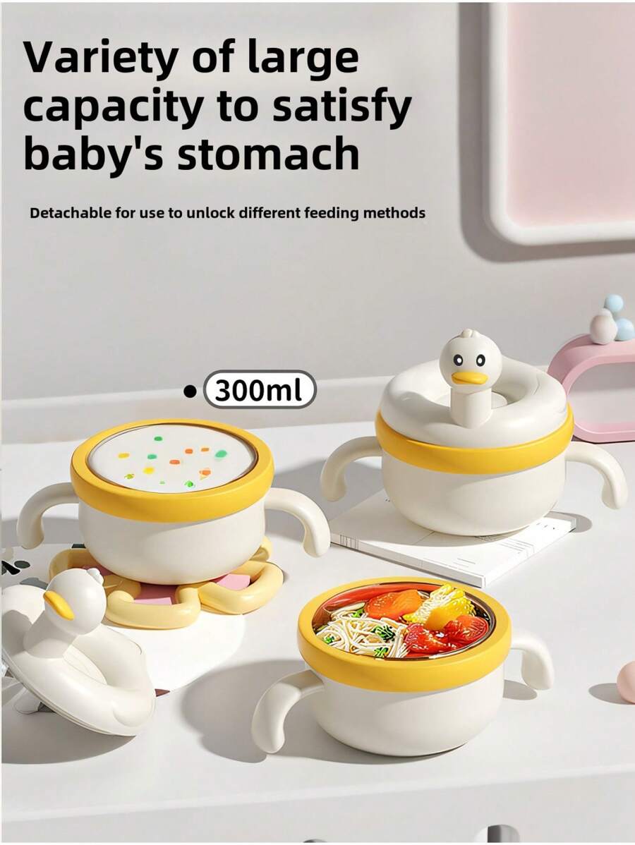 KUNT 1 件装 PPSU 婴儿食物碗 婴儿米糊碗 带注水恒温 防滑吸盘碗 婴儿餐具 - 彩色 - 查看 1