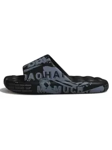 Soft Slippers Unisex Home Slippers Indoor & Outdoor Wear, Black/White, Sizes 48-49, Random Printed Designs