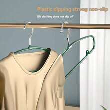 Padded Anti-Slip Clothes Hangers Thickened With Grooves, Household Non-Marking Drying Rack Garment Hanger - Black - View 6