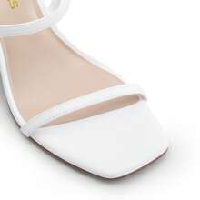 Women's Slingback Heels High Stilettos Open Square Toe Ankle Strap Pumps Sexy Comfort Strappy Dress Shoes Wedding Bridal Heeled Sandals - White - View 8