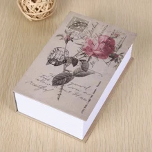 1 pièce Boîte de sécurité en forme de livre créative, boîte de sécurité miniature réaliste de type clé à fleur de rose pour le chevet, tailles standard, moyenne et grande, pour le bureau, la chambre à coucher, etc.
