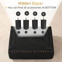 Small Tufted Foot Stool, Black Rivet Faux Leather Footrest With Plastic Legs, 9''H, Rectangle Foot Stools For Adult With Non-Slip Pads, Sofa Footstool For Living Room, Couch - Black - View 5