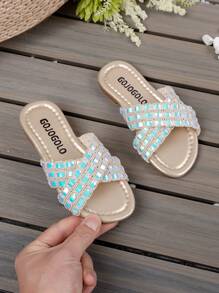 Girls' Slippers 2025 New Summer Shoes For Girls Wear Beach Shoes - Gold - View 4