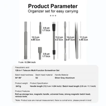128 In 1 Precision Multipurpose Screwdriver Set, S2 Steel Screwdriver Tool Kit In Scroll Cylinder Case, For Laptop, Clock, Phone Disassembly Repair - Grey - View 2