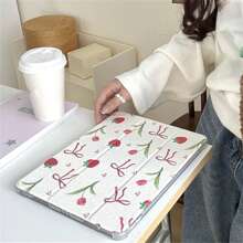 Cute Colored Wavy Daisies With Pen Slots Flower Tablet Case Compatible With IPad Air 2024 Pro 11 Inch IPad Air 5 4 10.9 10th 5 6 7 8 10.2 9.7 Inch Air3 10.5 With Pen Slots Mini 6 5 4 Cover Support Ipad Cover Sleep Wake Function