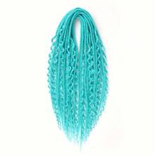 Extensiones de peluca de rastas 2 en 1 de 24 pulgadas, Set de 10 piezas de extensiones de rastas rectas y rizadas hechas a mano, estilo hippie para mujer