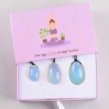 œuf de Kegel en jade, poli, œuf en forme d'œuf perforé pour l'exercice de Kegel et l'œuf de cristal de guérison