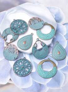 10 buc./pachet, aliaj de zinc, culoarea bronzului, acrilic, floarea-soarelui, picătură, brelocuri în formă de coajă, bijuterii de logodnă de nuntă, cercei, pandantive, accesorii