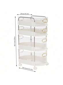 4 Tier Drawer Storage Rolling Cart Multi-Functional Mobile Storage Organizer - Clear - View 2