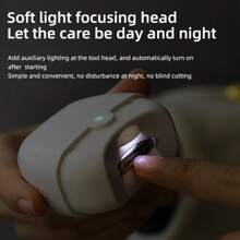 1 pieza Cortaúñas eléctrico recargable multifunción tipo C, incluye cortaúñas, cepillo de limpieza, cable de datos, función de corte, recorte y pulido de uñas en 3 en 1, diseño con forma de manzana con luz LED, batería de polímero de litio, disfruta de una manicura de salón de calidad en casa