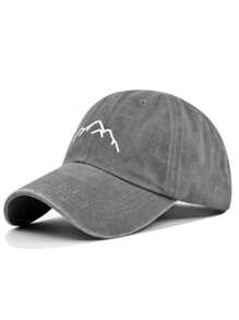 Unisex Plain Washed Embroidered Mountain Peak Vintage Baseball Cap, Suitable For Daily, Couples, Vacation Outfit - H25-042 - View 5