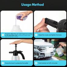 Carsun 2L High Capacity Manual Air Pressure Watering Can For Home & Car, Transparent Foaming Bottle