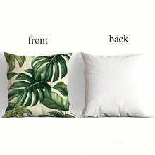 4 件装，夏季热带树叶印花防水户外垫套 - 非常适合露台、花园和家居装饰可机洗，带拉链封口