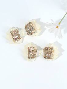 2 件装女童时尚蝴蝶结发夹，儿童闪光鳄鱼夹蝴蝶结发夹，幼儿可爱发饰派对礼物