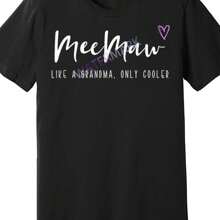 MeeMaw Like A Grandma Only Cooler Mothers Day MeeMaw 198056 Funny Men's Short Sleeve Graphic T-Shirt - Black - View 1