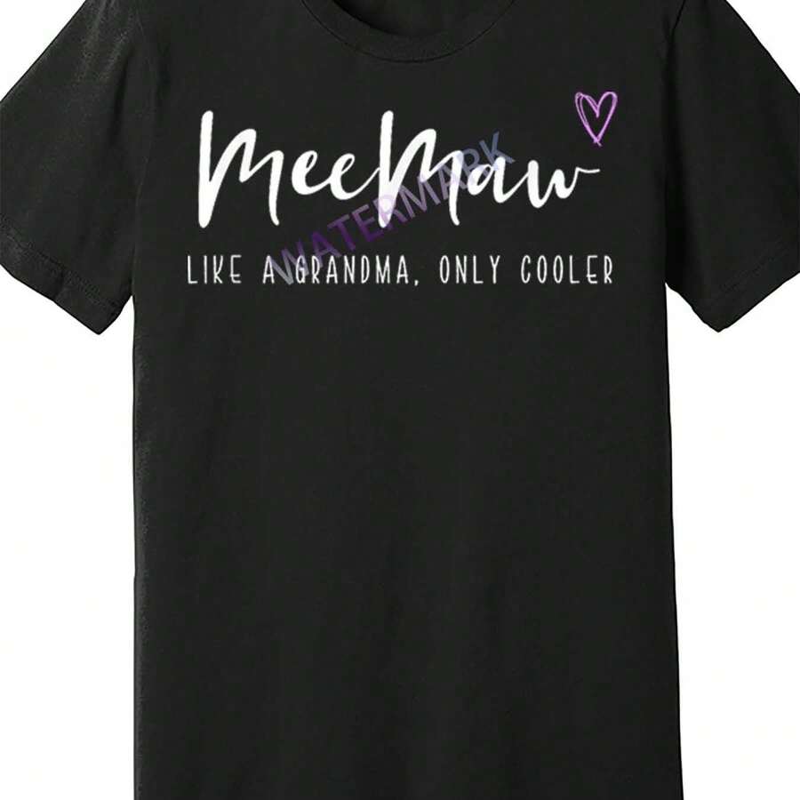 MeeMaw Like A Grandma Only Cooler Mothers Day MeeMaw 198056 Funny Men's Short Sleeve Graphic T-Shirt - Black - View 1