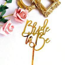 Fashion Acrylic Double-Sided Mirror Birthday Cake Insert Card Baking Decoration (Golden),Christmas - Gold - View 4