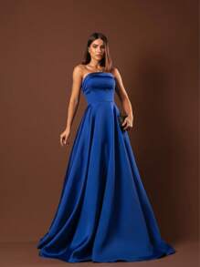Elegant Strapless Graduation Party Dress Code 110 - Royal Blue - View 1