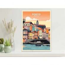 1pc Nordic Retro Porto & Paris City Travel Posters - Canvas Art Prints For Living Room Wall Decor & Tourism Gifts No Frame