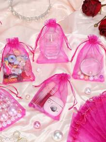 50 Stück Organza Geschenktüten, Schmuckbeutel, kleine Netzbeutel mit Zugband, Hochzeitsgeschenktüten, Armband-Beutel zum Verpacken, transparente Beutel, Schmuckbeutel, kleine Geschenk-/Süßigkeitenbeutel, Geburtstags-Party Netz-Verpackungsbeutel