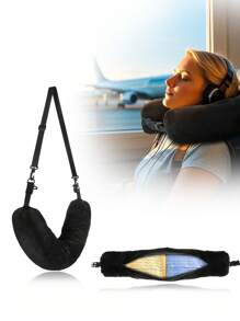 AWixylon 1pc Ergonomic Travel Neck Pillow With Storage Bag - Holds 2-3 Days Clothes & Saves Overweight Baggage Fees, Adjustable High-Capacity Design For Airplane Train Car, Soft Polyester Comfort Compact & Portable Travel Essentials Travel Accessories Travel Must Haves Beach Vacation Summer Holiday School Accessories Back To School Supplies Stuff