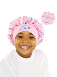 Bonnet de sommeil personnalisé pour bébé, bonnet de sommeil satiné avec imprimé de dessin animé mignon pour enfants, bonnet rond à large bord élastique protégeant les cheveux, doux et élastique, parfait pour les garçons, les filles, les anniversaires et l'usage quotidien, multifonctionnel, ornemental, lettrage, élégant, moderne, coloré, mignon, adorable, décontracté, doux, personnalisé, personnalisé, unique, personnalisé, cadeaux pour bébé, cadeaux idéaux pour lui, cadeaux idéaux pour elle, fils, fille