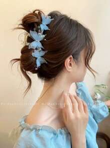 1个蝴蝶夹女士大号高级甜美发夹后脑勺发夹头饰发爪夹发夹发卡夹发夹发圈发夹，女士发饰 - 彩色 - 查看 7