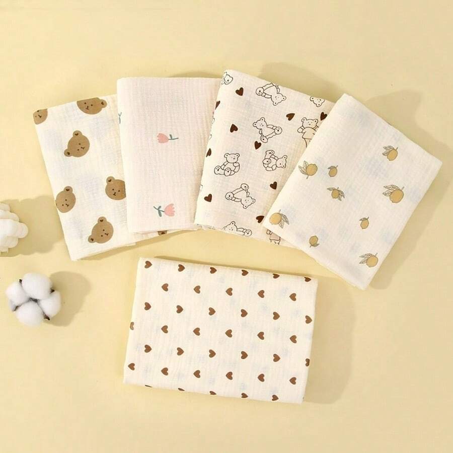 皱褶细布婴儿襁褓包，双层柔软新生儿医院接收毯，婴儿襁褓毯和浴巾